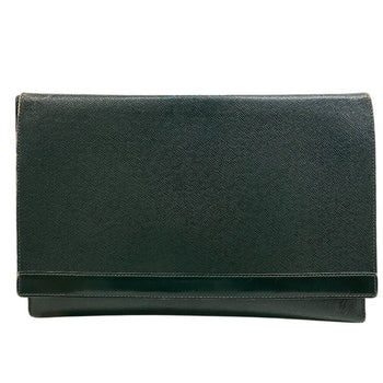 Louis Vuitton Clutch Bag M30204 Leather Green Business Bag Briefcase Business Bag Taiga Volga Mens