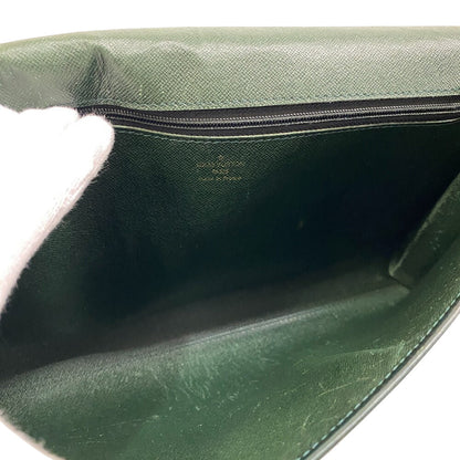 Louis Vuitton Clutch Bag M30204 Leather Green Business Bag Briefcase Business Bag Taiga Volga Mens