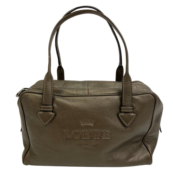 Loewe Mini Boston Duffel Bag Leather Gray Mini Boston Logo Heritage Women