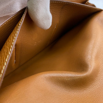 Hermes Long Wallet Purse Taurillon Clemence Brown Duo Dogon Gm Women