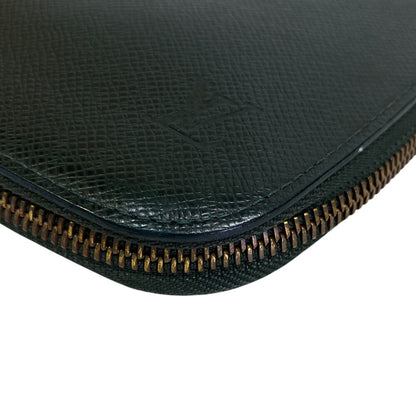 Louis Vuitton Long Wallet Purse M30654 Leather Green Organizer Taiga Atoll Mens