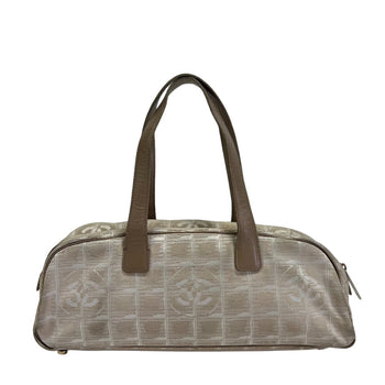 Chanel Handbag A15828 Nylon, Leather Beige New Travel Mini Boston