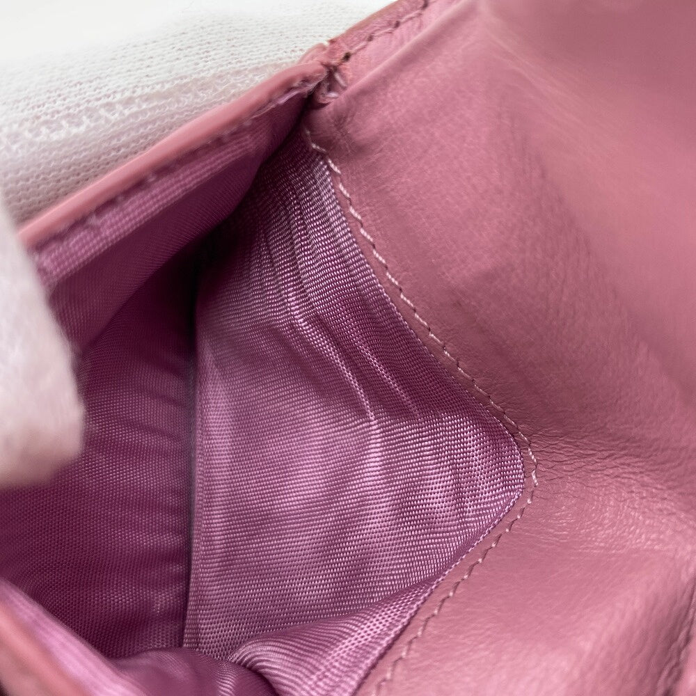 Christian Dior Tri-Fold Wallet Leather Pink Trifold Lady Dior Lotus Wallet Women