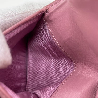 Christian Dior Tri-Fold Wallet Leather Pink Trifold Lady Dior Lotus Wallet Women