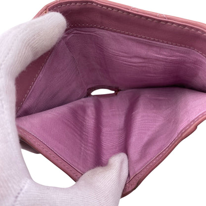 Christian Dior Tri-Fold Wallet Leather Pink Trifold Lady Dior Lotus Wallet Women