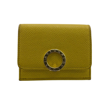 Bvlgari Tri-Fold Wallet 289768 Leather Yellow Bulgari Bulgari Compact Tri-Fold Wallet Women