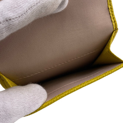 Bvlgari Tri-Fold Wallet 289768 Leather Yellow Bulgari Bulgari Compact Tri-Fold Wallet Women