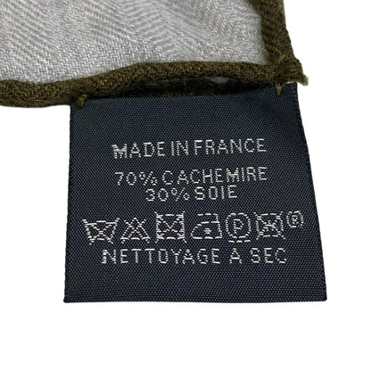 Hermes Scarf Cashmere Pashmina , Silk Gray Liste En Chaines Carre140 Women