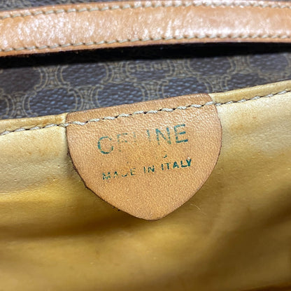 Celine Shoulder Bag Leather Brown Pochette Vintage Macadam Women