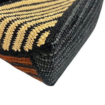 Loewe Handbag Raffia, Leather Multicolor Raffia Calfskin Puzzle Edge
