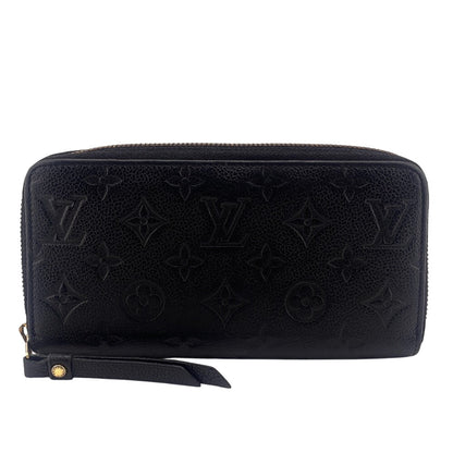Louis Vuitton Long Wallet Purse M61864 Leather Black Zip Around Monogram Ann Platt Zippy Wallet