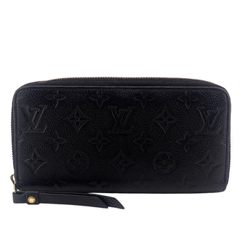 Louis Vuitton Long Wallet Purse M61864 Leather Black Zip Around Monogram Ann Platt Zippy Wallet