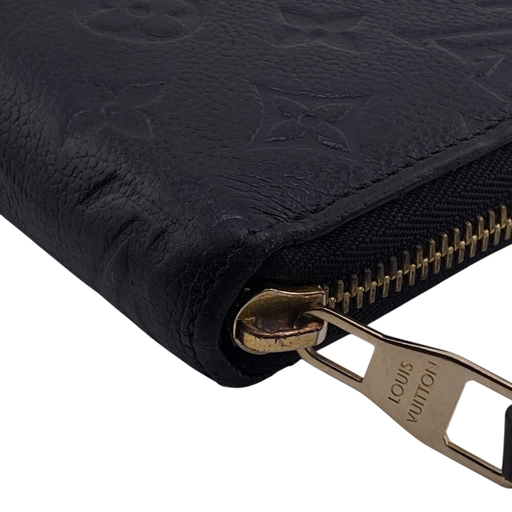 Louis Vuitton Long Wallet Purse M61864 Leather Black Zip Around Monogram Ann Platt Zippy Wallet