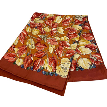 Hermes Scarf Angora , Silk Orange Reversible Women(Unisex)