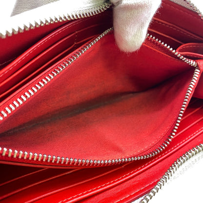 Christian Louboutin Long Wallet Purse Leather Gray Zip Around Panettone Women