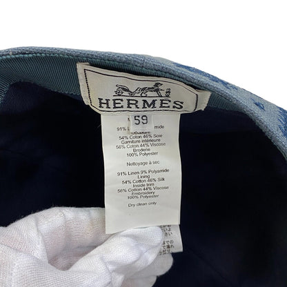 Hermes Cap Linen, Polyester Blue Serie Blue Jean Attracted By The Charm Of Orpheus 59