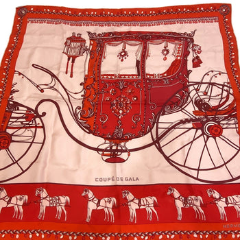 Hermes Scarf Silk Orange Coupe De Gala Carre90 Women
