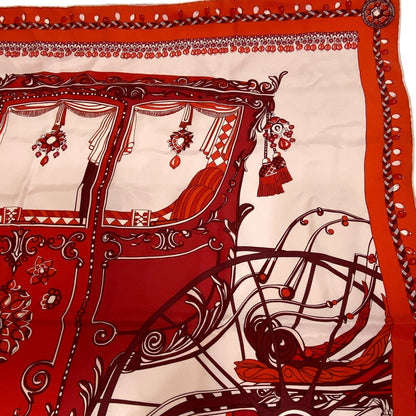 Hermes Scarf Silk Orange Coupe De Gala Carre90 Women