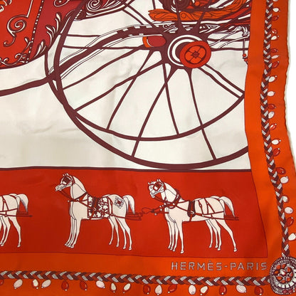 Hermes Scarf Silk Orange Coupe De Gala Carre90 Women
