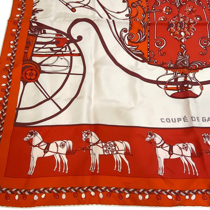 Hermes Scarf Silk Orange Coupe De Gala Carre90 Women