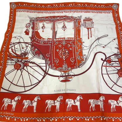 Hermes Scarf Silk Orange Coupe De Gala Carre90 Women