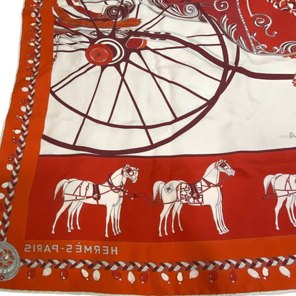 Hermes Scarf Silk Orange Coupe De Gala Carre90 Women