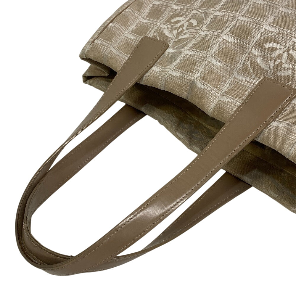 Chanel Tote Bag Nylon, Leather Brown New Travel Line Women
