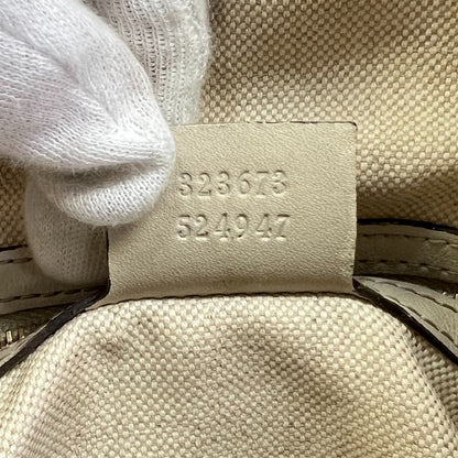 Gucci Handbag 323673 Canvas, Leather White Gg Pattern
