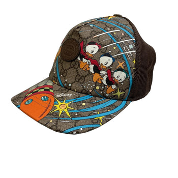 Gucci Cap 648843 Gg Supreme Canvas, Leather Brown Gg Pattern Baseball Cap M58