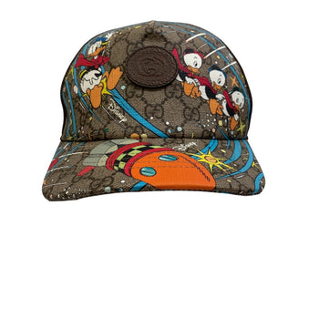 Gucci Cap 648843 Gg Supreme Canvas, Leather Brown Gg Pattern Baseball Cap M58