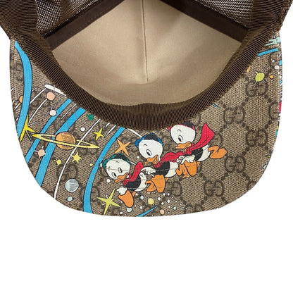 Gucci Cap 648843 Gg Supreme Canvas, Leather Brown Gg Pattern Baseball Cap M58