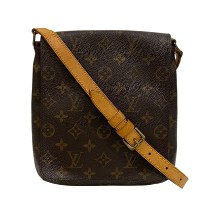 Louis Vuitton Shoulder Bag M51258 Leather Brown Short Strap Monogram Musette Salsa Women