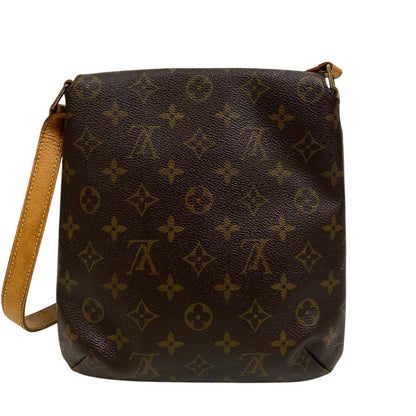 Louis Vuitton Shoulder Bag M51258 Leather Brown Short Strap Monogram Musette Salsa Women