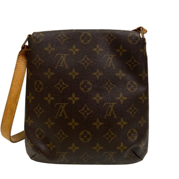 Louis Vuitton Shoulder Bag M51258 Leather Brown Short Strap Monogram Musette Salsa Women