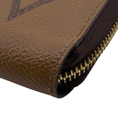 Louis Vuitton Long Wallet Purse M69353 Leather Brown Giant Monogram Reverse Zippy Wallet