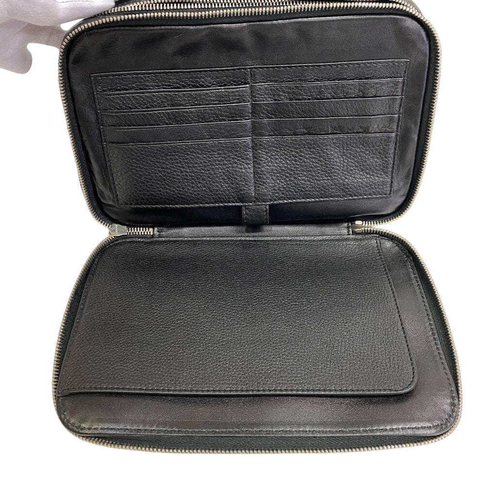 Gucci Clutch Bag 256076 Leather Black Business Bag