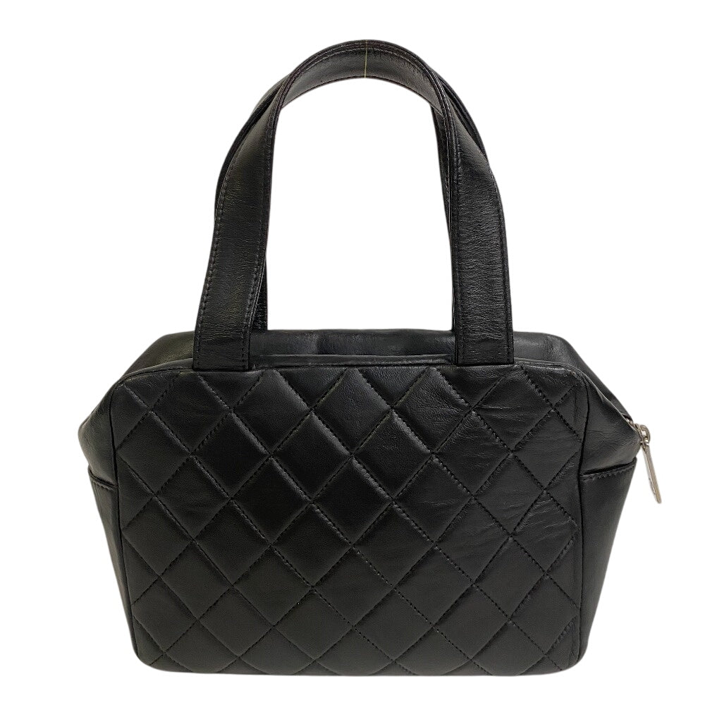 Chanel Handbag Leather Black Matrasse