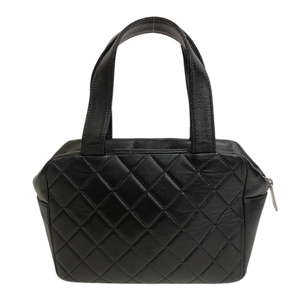 Chanel Handbag Leather Black Matrasse