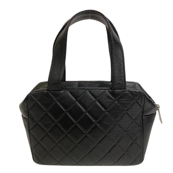 Chanel Handbag Leather Black Matrasse