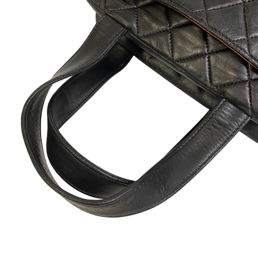 Chanel Handbag Leather Black Matrasse