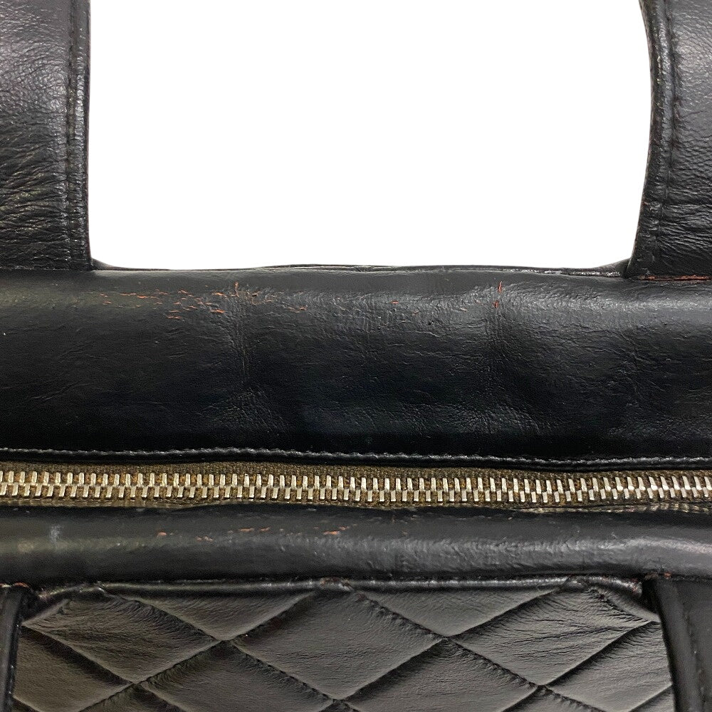 Chanel Handbag Leather Black Matrasse