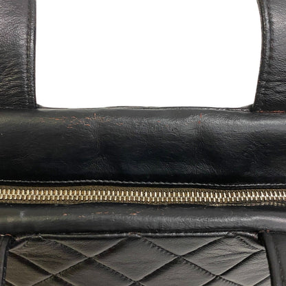 Chanel Handbag Leather Black Matrasse