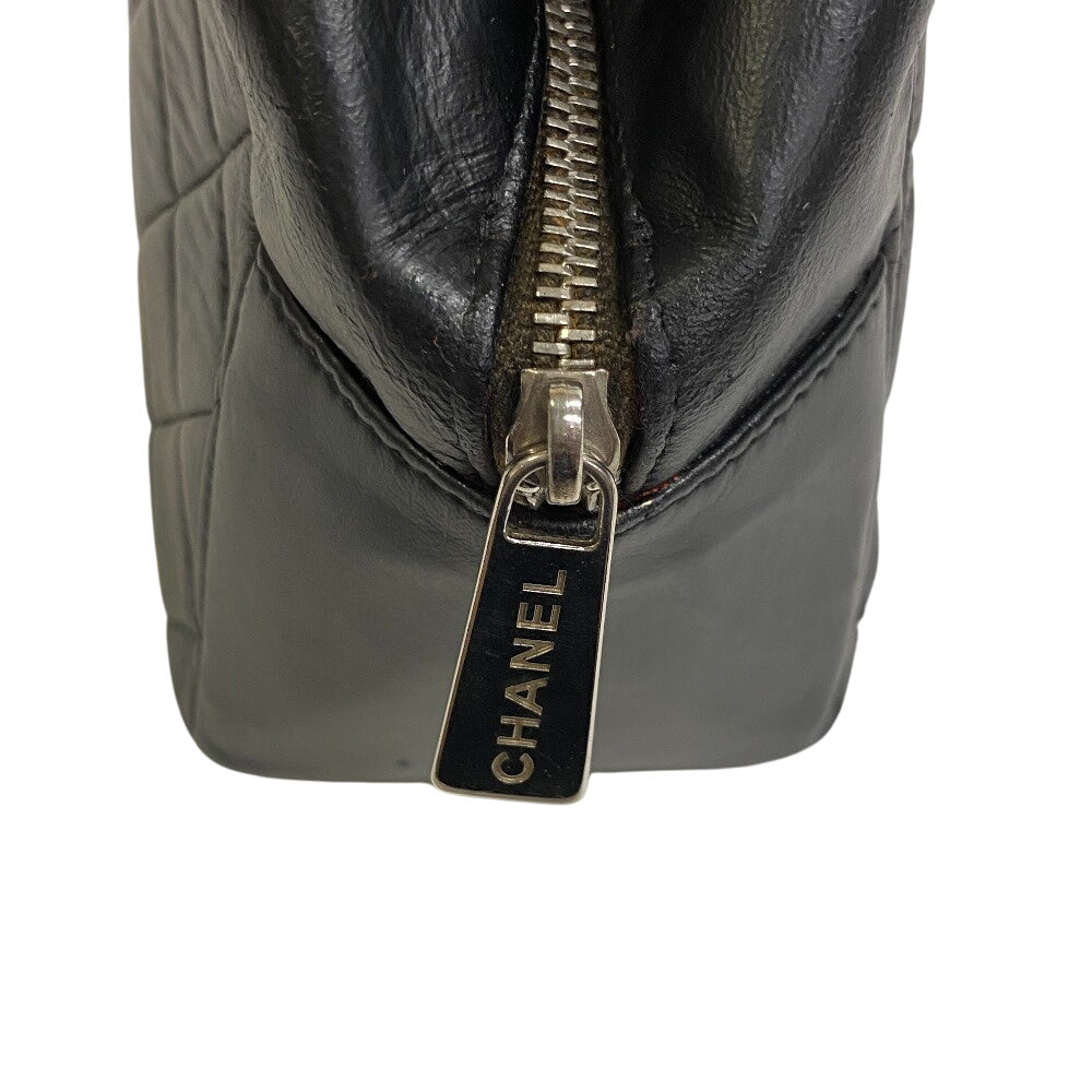 Chanel Handbag Leather Black Matrasse