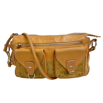 Loewe Shoulder Bag Leather, Canvas Brown Anagram