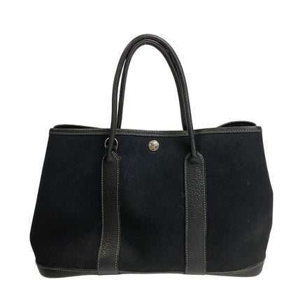 Hermes Handbag Leather Black Garden Party Tpm