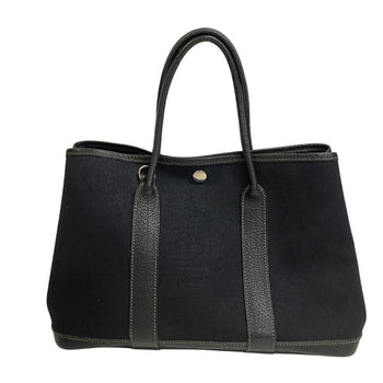 Hermes Handbag Leather Black Garden Party Tpm
