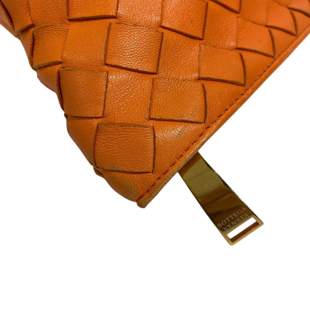 Bottegaveneta Handbag Leather Orange Intrecciato Bv Twist