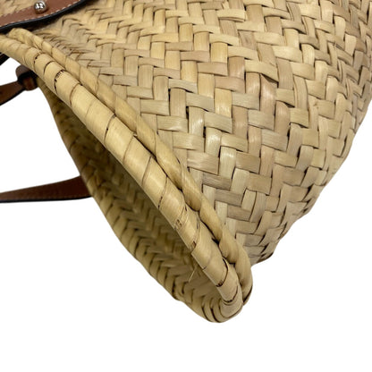 Loewe Shoulder Bag Raffia, Leather Beige Basket Bag Medium