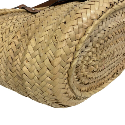 Loewe Shoulder Bag Raffia, Leather Beige Basket Bag Medium