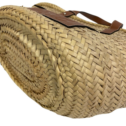 Loewe Shoulder Bag Raffia, Leather Beige Basket Bag Medium